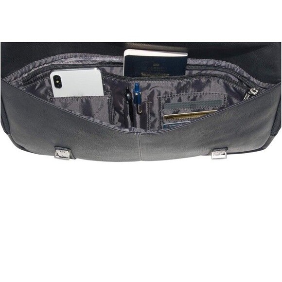 Kenneth Cole REACTION Business 16" Colombian Leather Laptop Messenger Bag - Picture 5 of 16